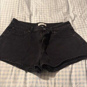Abercrombie & Fitch Faded Black Denim Shorts